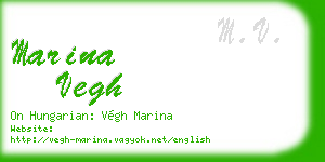 marina vegh business card